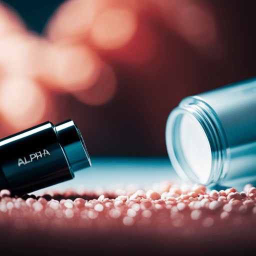 An Image Showcasing A Close-Up Of Clear, Unclogged Pores, With A Bottle Of Alpha Arbutin Placed Next To It